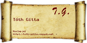 Tóth Gitta névjegykártya